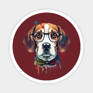 Hipster Beagle Magnet